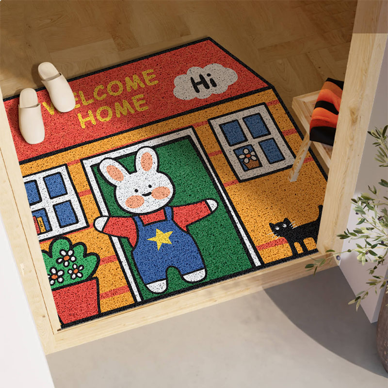卡通家用客厅玄关大门口可裁剪蹭土地垫入户门耐脏脚垫丝圈进门垫