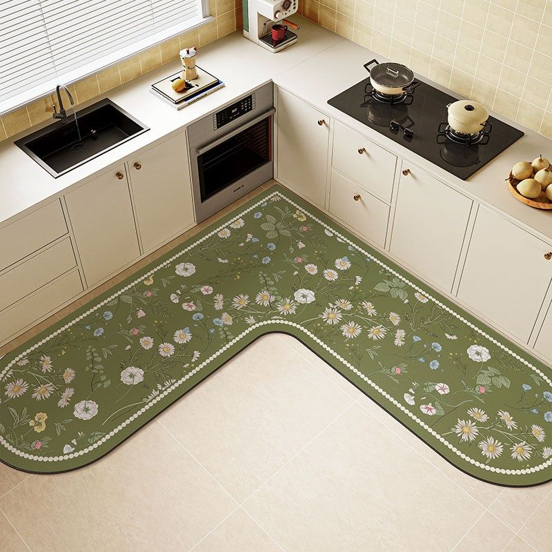 厨房地垫L型2025新款硅藻泥吸水吸油垫子防滑耐脏可擦免洗地毯垫,居家布艺,厨房地垫,淘宝优惠券,粉丝福利购,淘宝优惠卷