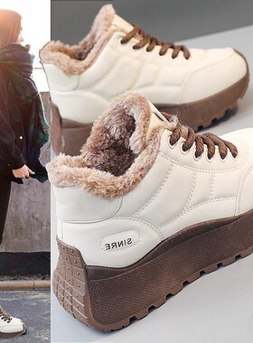 雪地靴女2025新m款冬季加绒加厚马丁靴子女鞋短靴厚底百搭学生棉