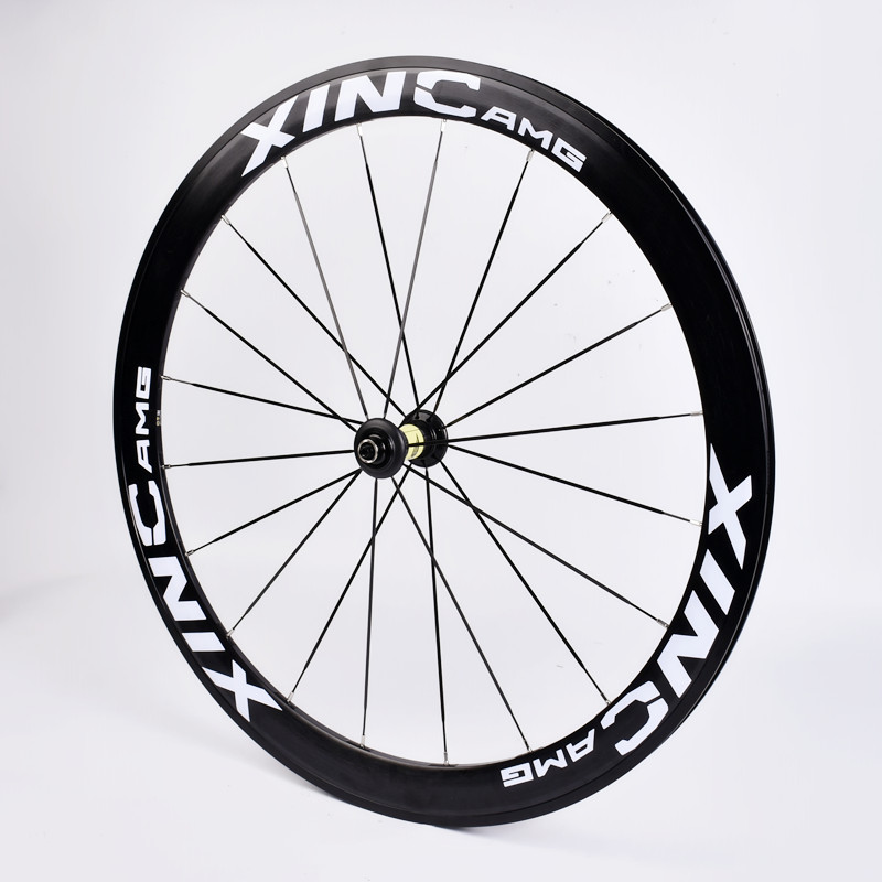 120响700C40/50MM框高直拉破风扁辐条6爪V/C圈刹碟煞公路轮组