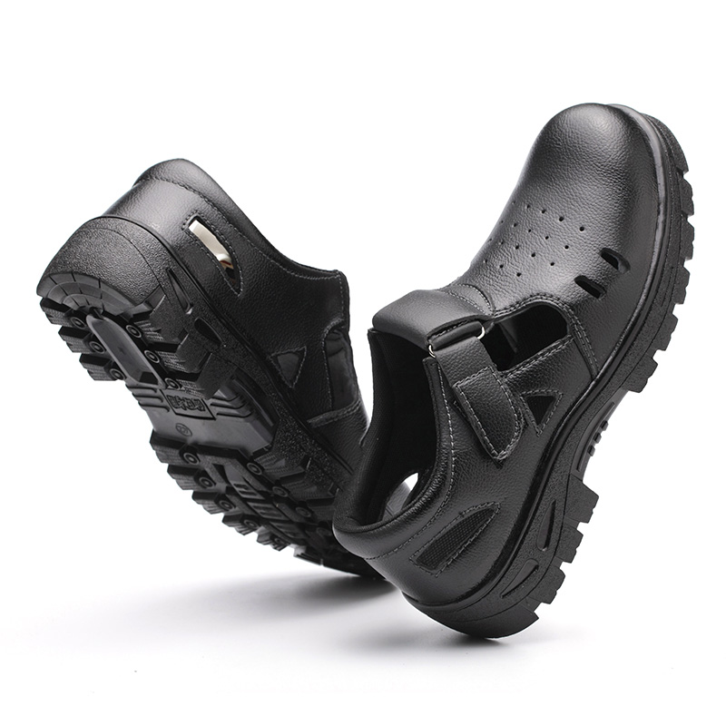 夏季劳保鞋男夏天大眼透气工地鞋钢头钢板防臭防砸工作鞋大孔凉鞋