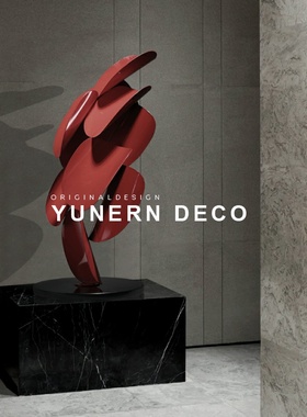 样板间售楼处抽象金属艺术几何摆件D办公室家居客厅玄关工艺品摆