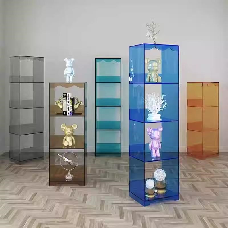 亚克力展示柜多层橱窗收纳置物架客厅书架商铺落地鞋包架