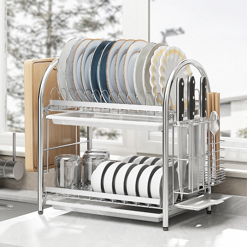 碗架沥水架加粗304不锈钢厨房置物架 晾放碗盘碗碟架加厚收纳用品