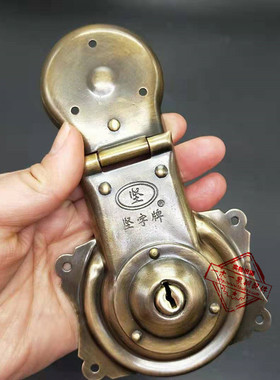 新品樟木箱铜配件传统老式箱锁z箱扣明清中式仿古纯铜锁扣搭扣锁