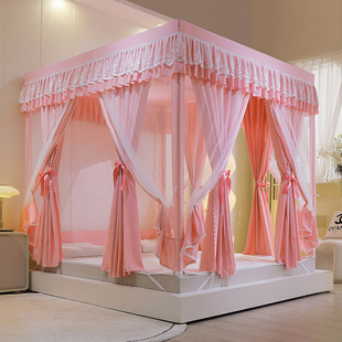 家用遮光蚊帐床帘一体式 坐床式 15米18床全封闭拉链蒙古包防尘顶