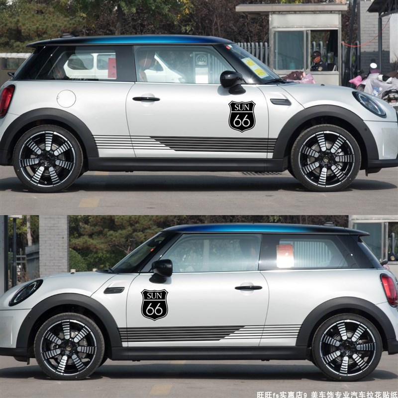 适用于MINI迷你f56车贴f55车身贴引擎盖贴纸拉花侧裙车门装饰贴纸