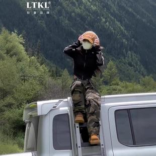 迷彩工装裤d女款2024新款军绿色冲锋裤小个子秋款防水登山裤女春