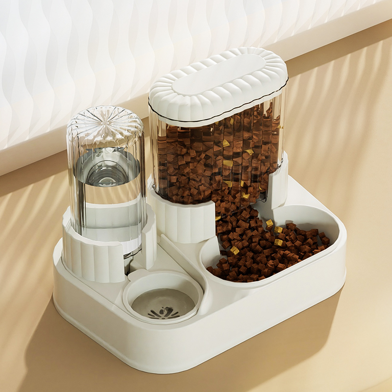 猫碗自动饮水机猫咪喂食器双碗食盆狗碗狗盆饭盆喝水一体宠物用品