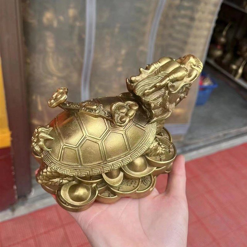 天斩铜龙b龟摆件壁刀路冲中式镇宅客厅书房办公室口舌招财人缘店