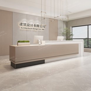 简约现代烤漆物业办公室工作公司酒店大厅吧台柜前台桌接待收银台