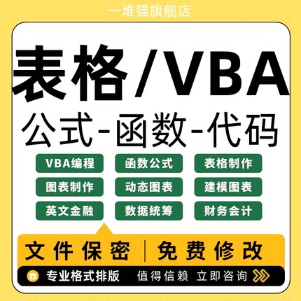excel函数公式vba宏表格答疑画图表批量处理/WPS代码编写制作数据