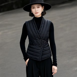 轻薄款白色排骨羽绒服女款冬季90绒短款时尚洋气保暖妈妈马甲外穿