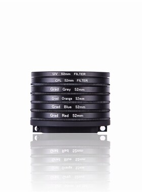 52mm CPL渐变红/蓝/橙/灰滤镜UV套装适用GoPro 5/7/9/10/11/12/13