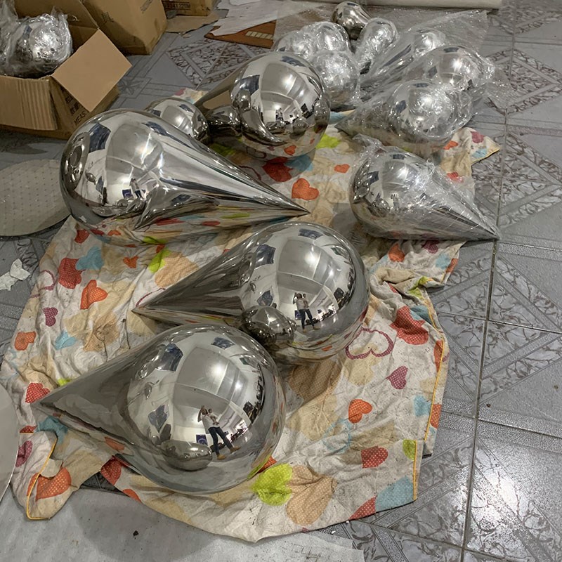 不锈钢水滴造型雕塑园林景观装饰品金属摆件酒店大堂室内悬挂吊饰