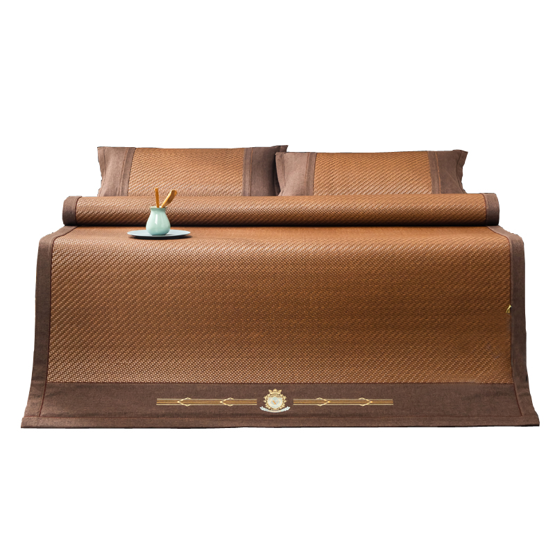 夏季凉席加厚PE藤席三件套家用空调席一米八1.5米双面席子可折叠