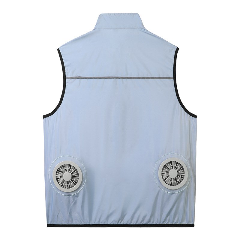 夏空调服工服制冷降温12V强风微胖无袖薄款大码200斤男女马甲制冷