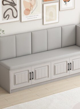 卡座沙发软包长条凳餐桌家用餐厅靠墙实H木奶茶店沙发凳阳台飘窗