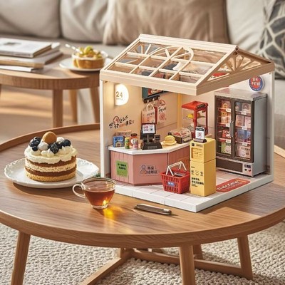 雅斯妮小城日记diy小屋手工拼装制作迷你微缩场景透明小房子模型