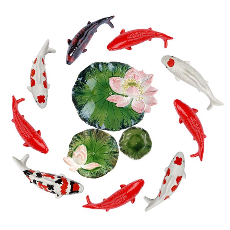 陶瓷鱼中式壁饰墙饰酒店流水墙面墙上装饰品水幕墙壁挂鱼组合挂饰,家居饰品,壁饰,淘宝优惠券,粉丝福利购,淘宝优惠卷