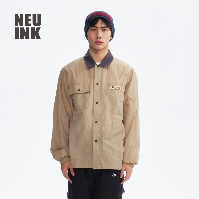 Neuink美式复古工装风衣外套
