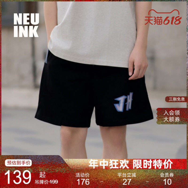Neuink jeff hamilton学院风美式休闲裤潮牌运动跑步篮球短裤男女