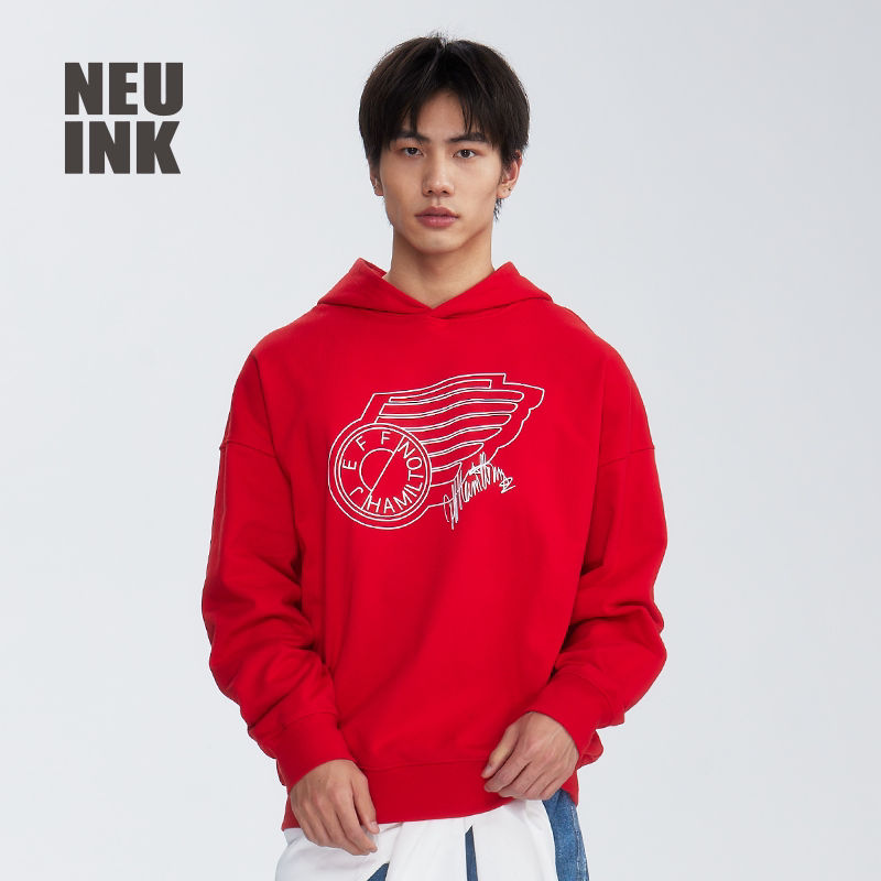 Neuink jeff hamilton经典LOGO系列连帽美式卫衣早春外套男女上衣