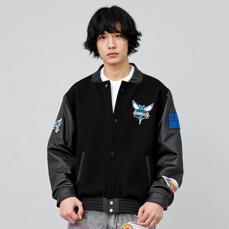 jeff hamilton NBA系列篮球秋冬美式vibe羊毛棒球服飞行夹克外套