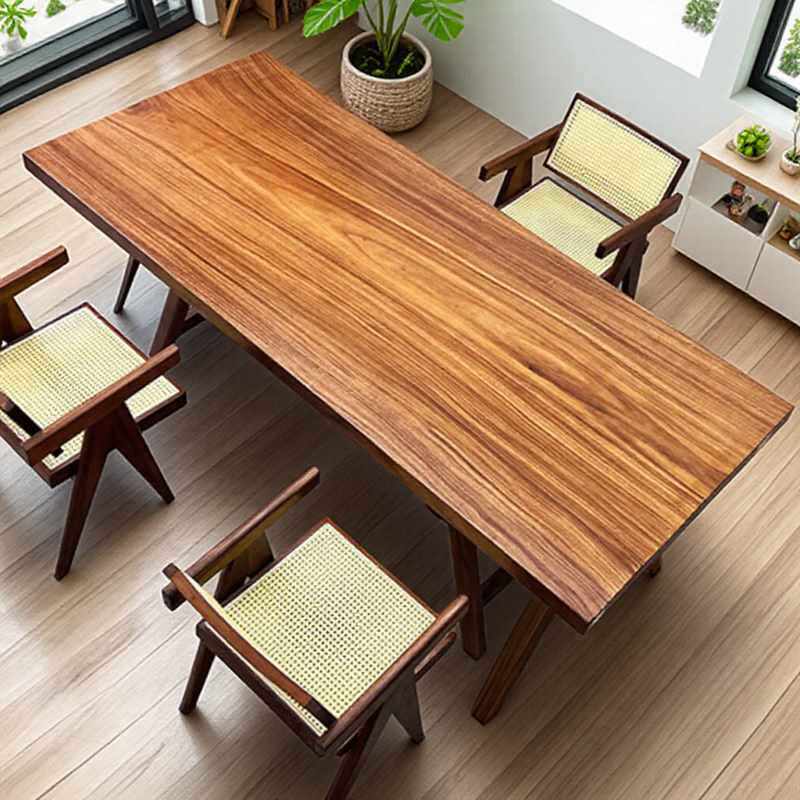 ?整块新中式原木黑檀巴花奥坎实木大板黑胡桃木茶餐办公桌茶台桌