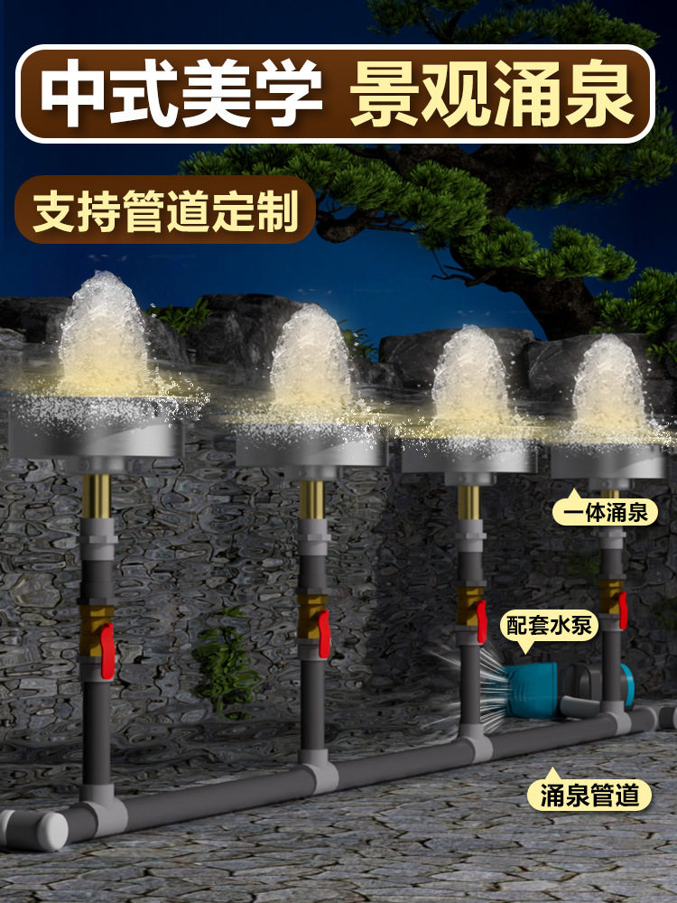 景观涌泉喷泉喷头庭院水景全套设备套餐鱼池小型喷泉管道组装