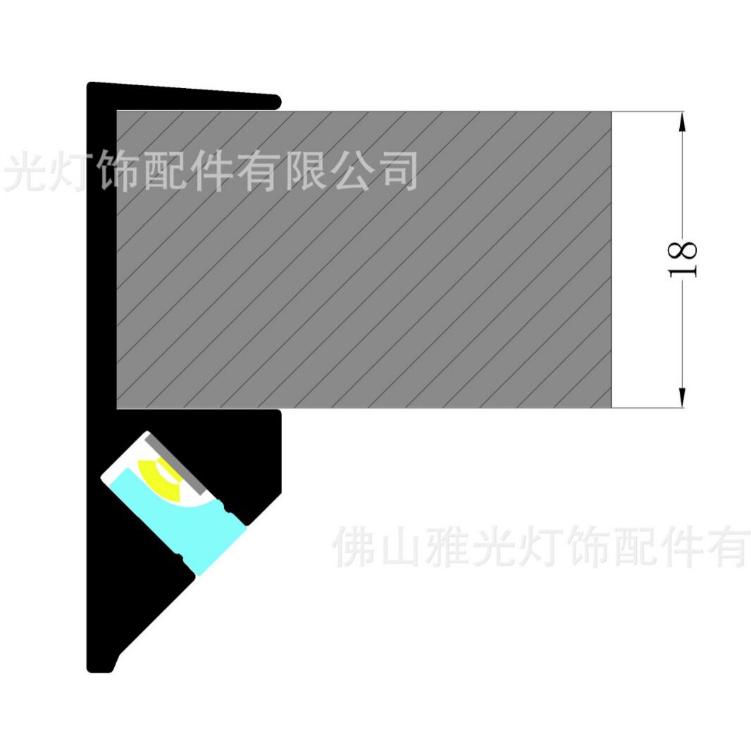 前卡18板硅胶PC罩LED铝槽灯条