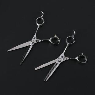 440C美发剪刀6寸无痕牙剪理发师专用理发剪套装发廊工具