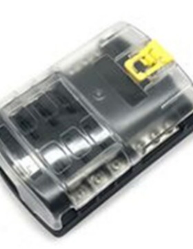 房车游艇拖车 6路汽车保险丝盒带黄色锁扣透明盖 DC32V