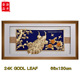 实木框大型装 牡丹花孔雀横版 24K立体金箔画 饰画别墅客厅走廊挂画