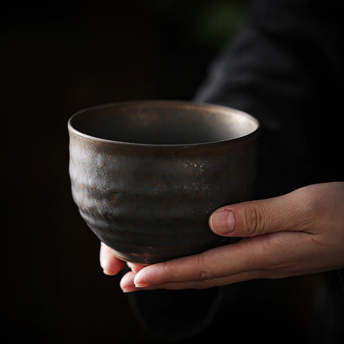 笔洗水盂粗陶茶渣桶小号茶杯碗茶洗茶具配件建水家用收纳钵茶洗