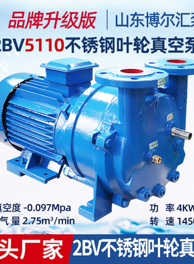 2BV5110不锈钢叶轮水环真空泵水循环工业用4kw不锈钢耐腐蚀真空泵