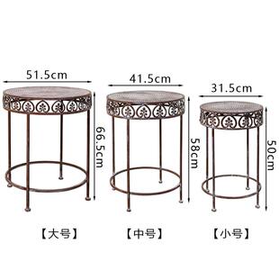 外单复古做旧铁艺户外露台花架花园阳台庭院装饰落地花盆架