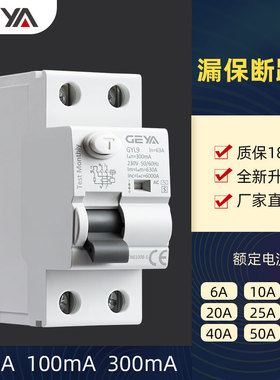 GEYA格亚GYL9漏电保护断路器AC型A型25A 40A 63A开关AC-S型2P 4P