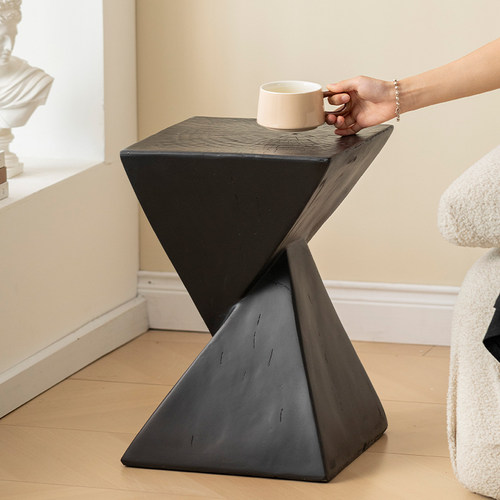 侘寂风仿实木茶几小边几