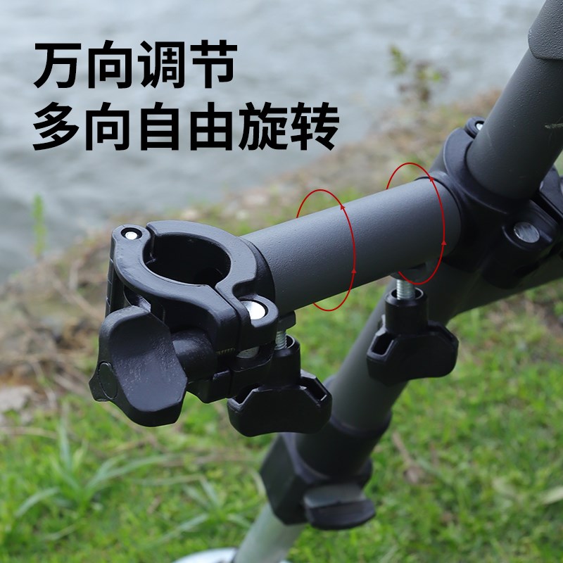 热销通用钓椅炮台架座支架杆架配件马扎折叠凳子带炮台座鱼饵盘架