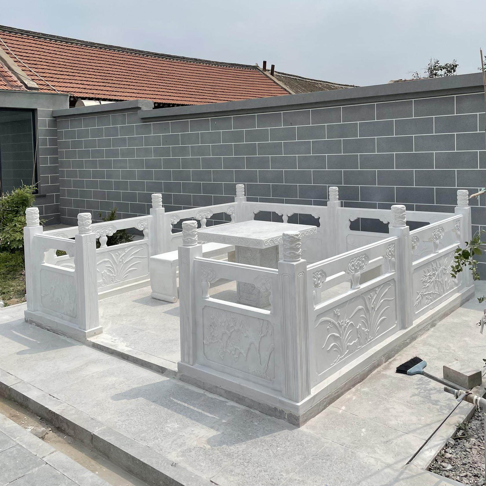 石雕栏板汉白玉栏杆升旗台拱桥别墅庭院花栏围栏石花岗岩青石护栏