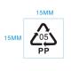 小号PP05环保标签贴 聚丙烯材质循环贴纸 PP类材料回收不干胶标贴