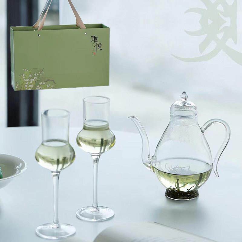 仿宋执壶玻璃茶具套装围炉冰茶绿茶壶创意高脚茶杯复古茶壶礼盒装