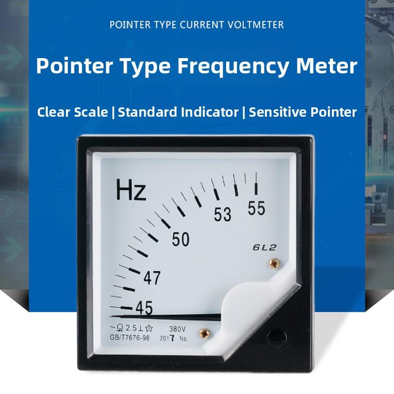 6L2-HZ指针式交流频率表发电机45-55Hz 100V220V380V外形80*80mm
