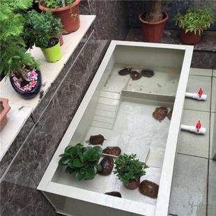 龟池养殖箱家用大型龟苗小龟带晒台喂 食区龟缸龟箱南石龟草龟巴