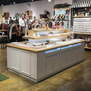 中岛展示台饰品中岛柜流水台女装店首饰鞋服装店展示柜珠宝产品柜