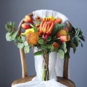 饰品软装 ins北欧尽秋色仿真花束花艺套装 手捧花假花家居装 摆设