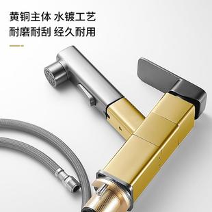 卫生间抽拉水龙头洗手盆全铜冷热浴室家用洗漱台上盆旋转 直销新款