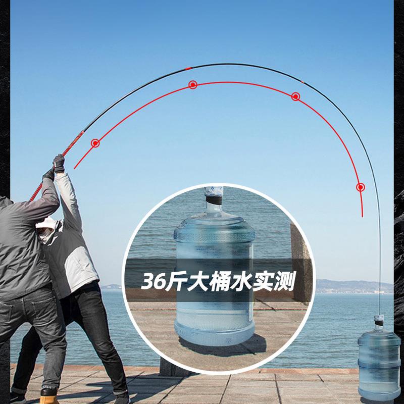 直销新款12H19调大物竿鲟鱼竿碳素7.2米超硬大钓重8.1米9米10冰花