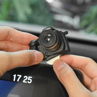 热销汽车摆件中控台迷你个性创意卡通复古相机车载显示屏幕装饰用